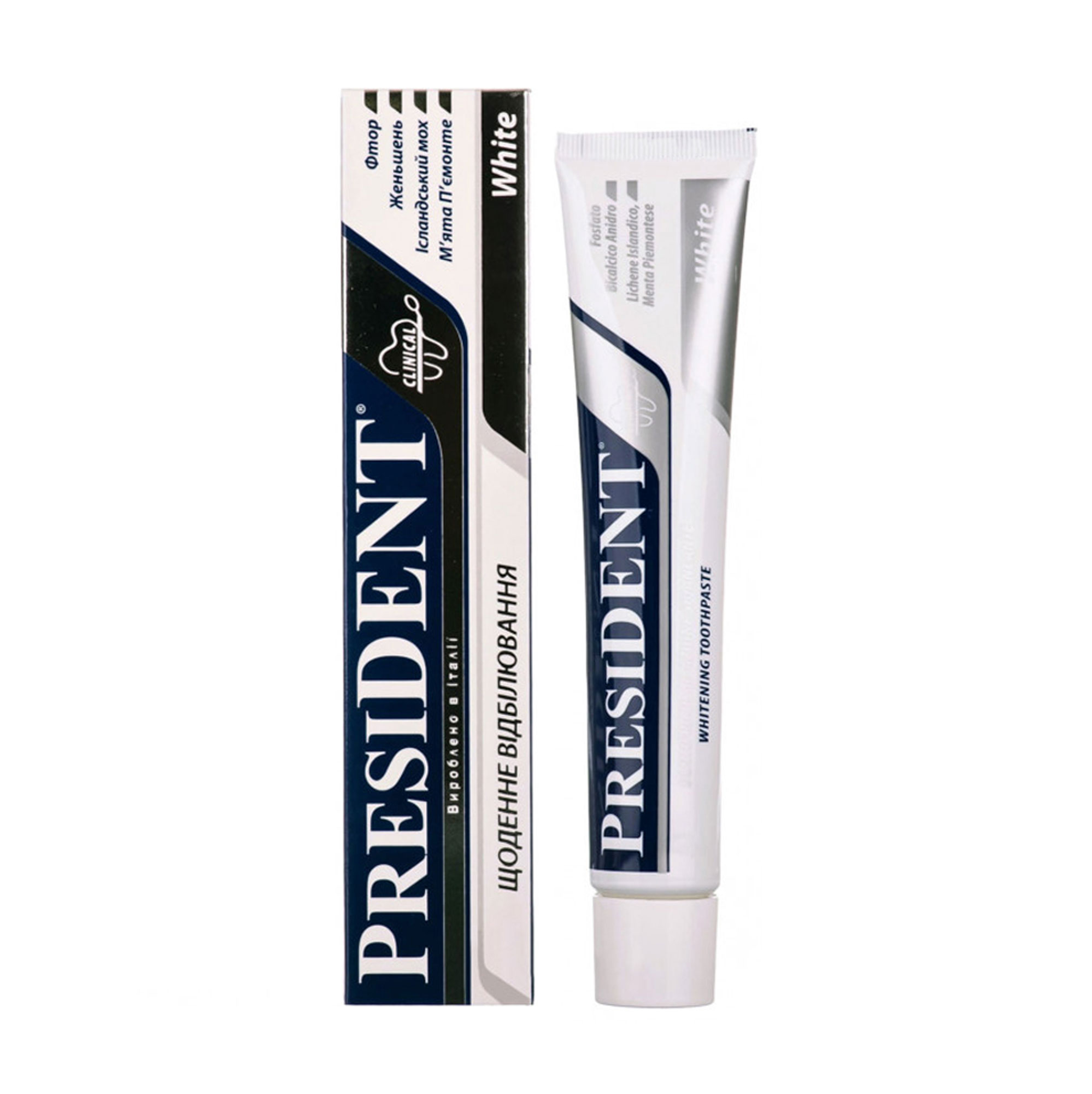 Зубна паста PresiDENT Clinical White, 75 мл